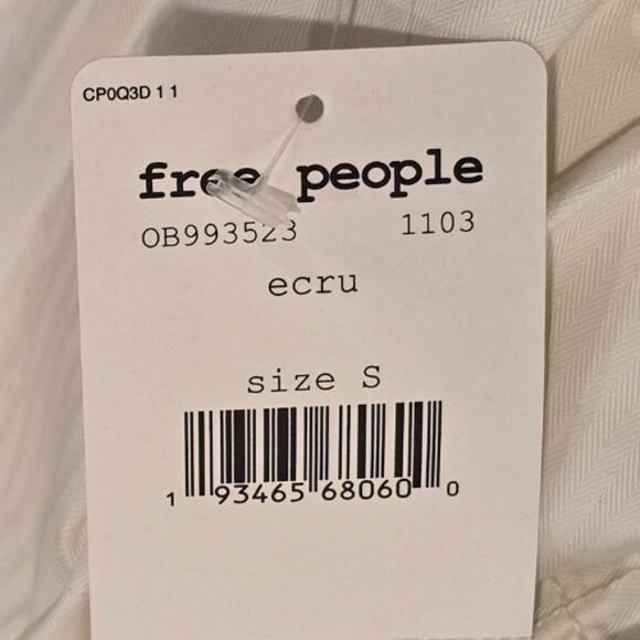 Free People Ecru Long Line Shirt Dress Jacket – NWT Size Small - Picture 3 of 4